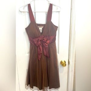 Speechless brown sparkle dress with satin bow waist size 5
